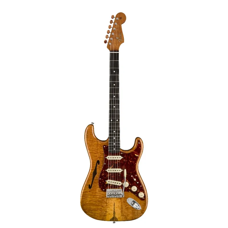 Fender 2020 Custom Shop Artisan Spalted Maple Stratocaster Thinline Electric Guitar - Aged Natural (9235001197) Handmade