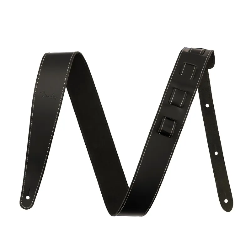 Weekend Sale Fender 2-inch Essential Leather Guitar Strap - Black (990642106)