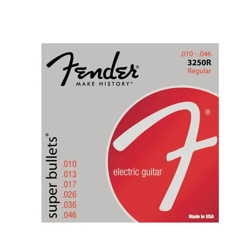 Weekend Sale Fender 3250R Super Bullets Nickel Plated Electric Guitar Strings - Regular (10 - 46) (733250406)