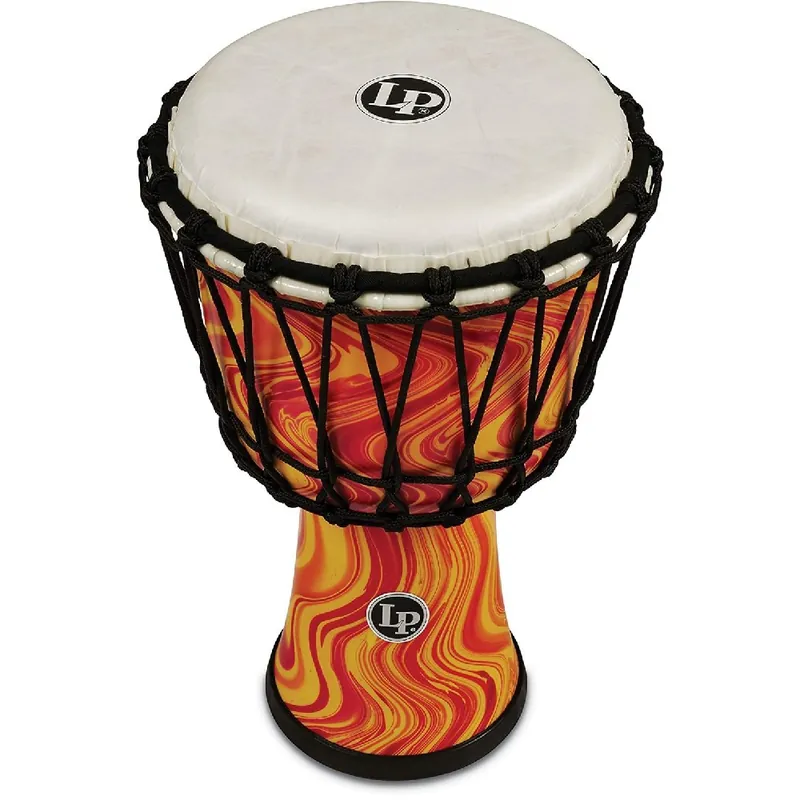 One Day Deal LP LP2010-OM LP World Collection 10-Inch Rope Tuned Circle Djembe With Perfect-Pitch Head (Orange Marble)