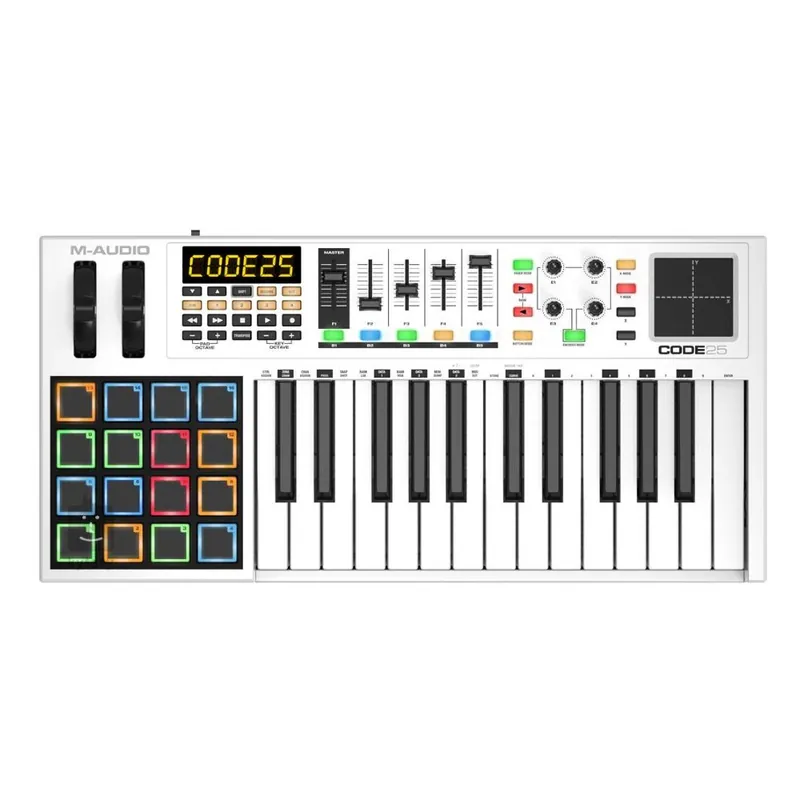 New Release M-Audio Code 25 USB MIDI Keyboard Controller (White)