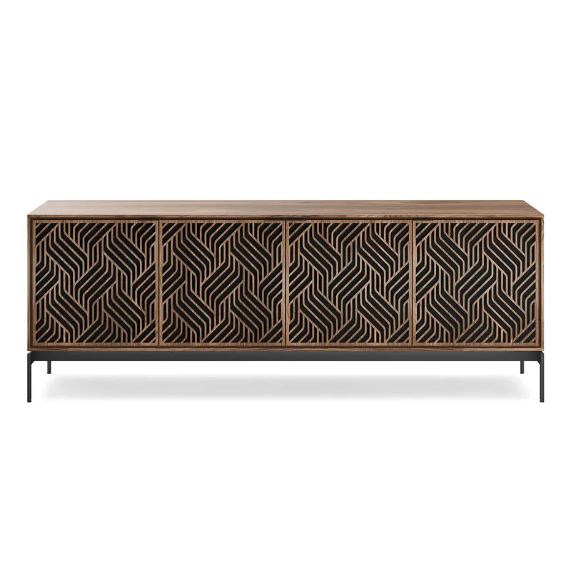 Direct From Factory BDI Elements 8709 Weave Media Cabinet with Console Base (Natural Walnut)