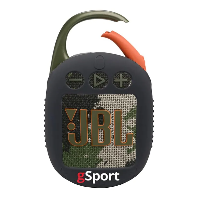Authentic JBL Clip 5 Ultra Portable Bluetooth Speaker with gSport Silicone Sleeve (Camo)
