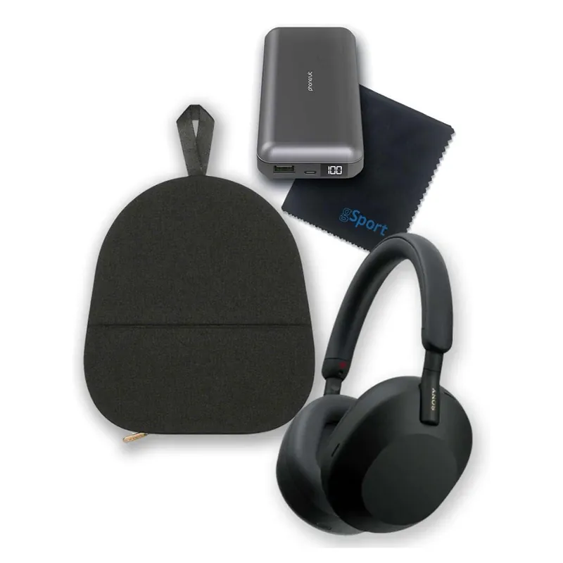 Sony WH-1000XM5 Wireless Noise Cancelling Over-Ear Headphones Bundle with gSport Accessory Kit (Black) Genuine