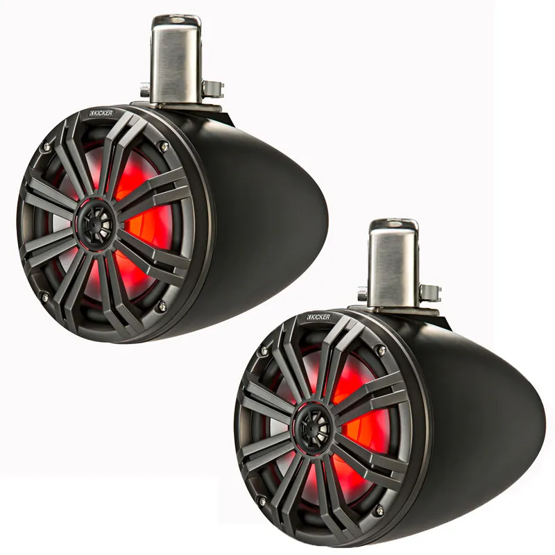 Best Choice Kicker 45KMTC8 8" Marine Coaxial Tower System - Pair (Charcoal)