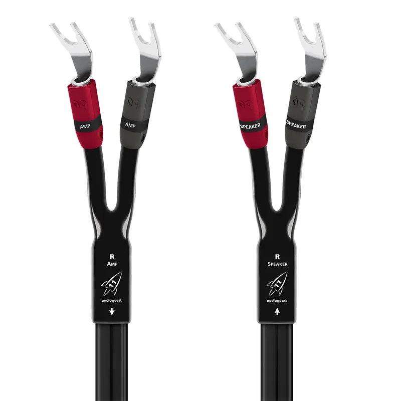 AudioQuest Rocket 11 Full-Range Speaker Cable with Silver Multi-Spade Connections - 10 ft. (Pair) Professional Grade