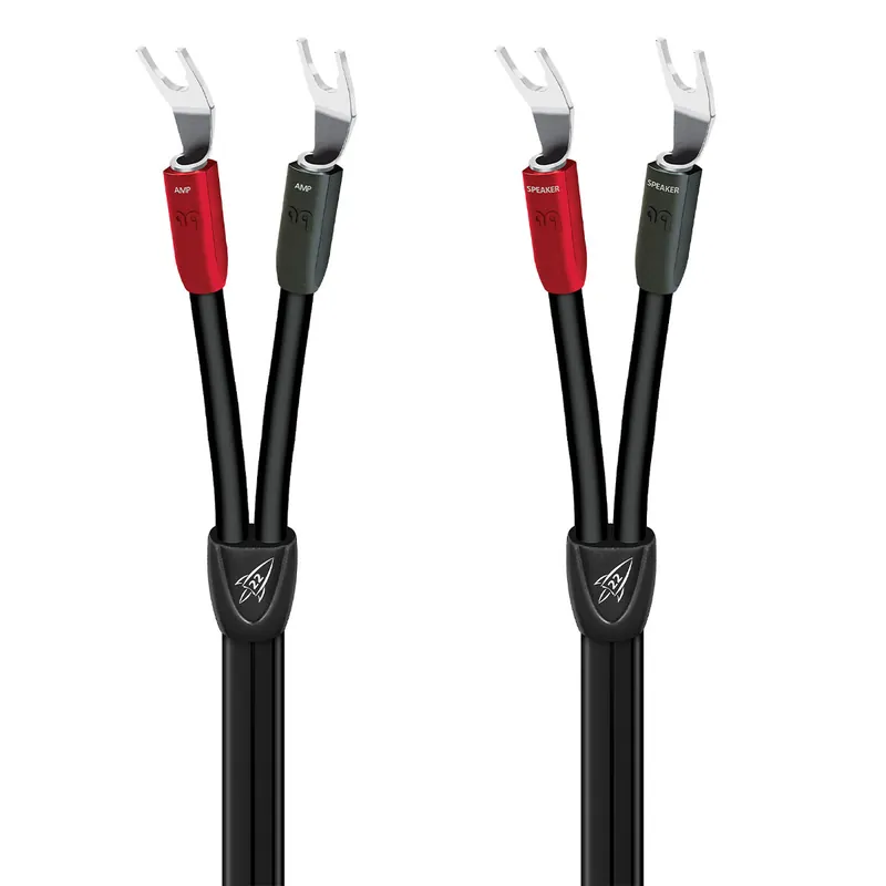 AudioQuest Rocket 22 Full-Range Speaker Cable with Silver Multi-Spade Connections - 15 ft. (Pair) Express Delivery
