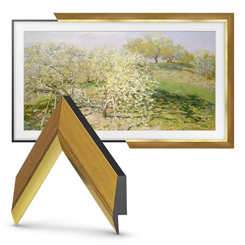 Weekend Sale Deco TV Frames 32" Slim Frame for Samsung The Frame TV 2021-2025 (Modern Gold Leaf)