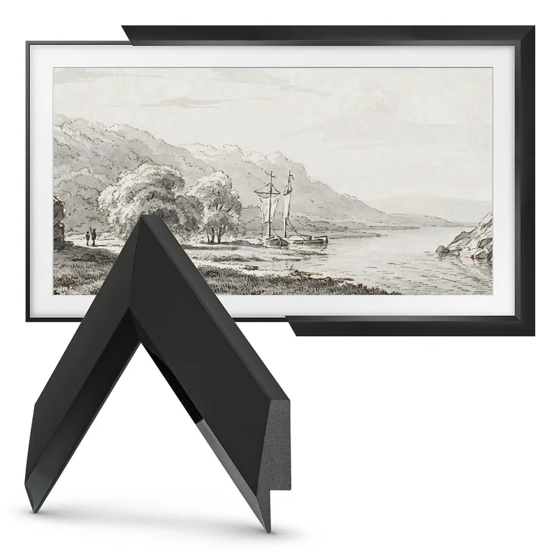 Deco TV Frames 43" Slim Frame for Samsung The Frame TV 2021-2025 (Modern Tuxedo Black) Top Pick