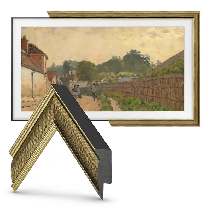 Big Sale Deco TV Frames 43" Slim Frame for Samsung The Frame TV 2021-2025 (Industrial Brass)