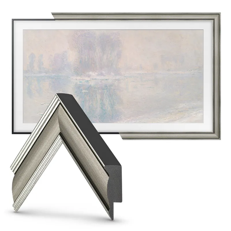 Deco TV Frames 43" Slim Frame for Samsung The Frame TV 2021-2025 (Industrial Nickle) Instant Buy