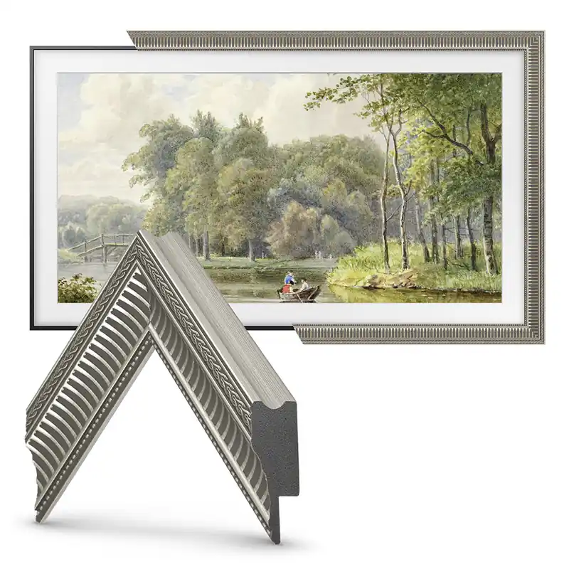 Deco TV Frames 43" Slim Frame for Samsung The Frame TV 2021-2025 (Empire Silver) Editor’s Pick
