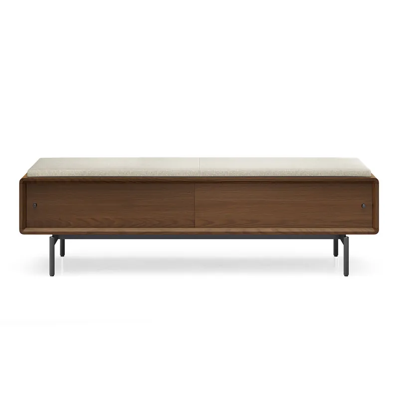 BDI LINQ Bench 9101 with Fabric Cushion (Mocha/Almond) Exclusive