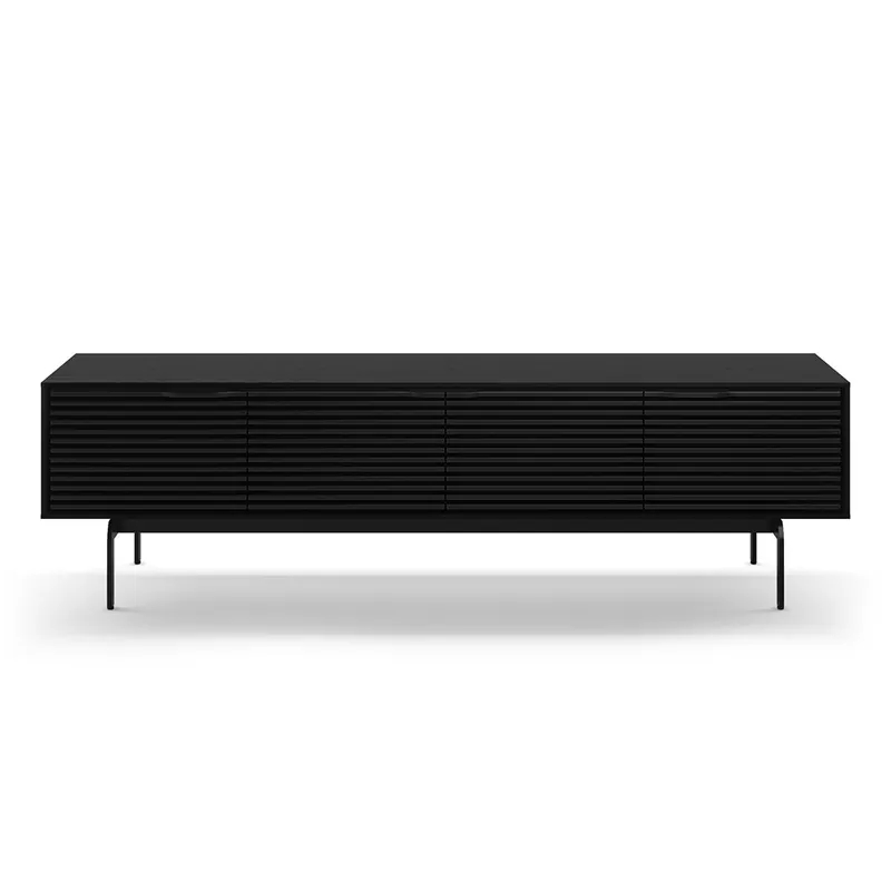 Hassle-Free Returns BDI Align 7473 Low 4-Door Cabinet with Console Base (Ebonized Ash)