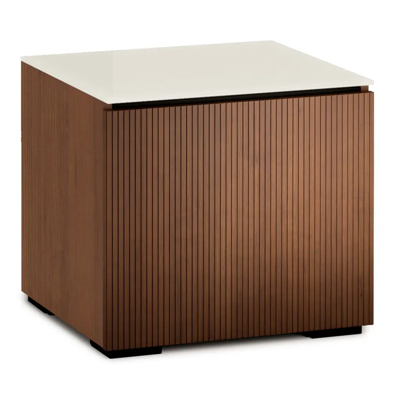 Low Price Salamander Designs Chameleon Collection Manhattan 217 Subwoofer Enclosure (Medium Walnut Doors and Matte Taupe Glass Top)