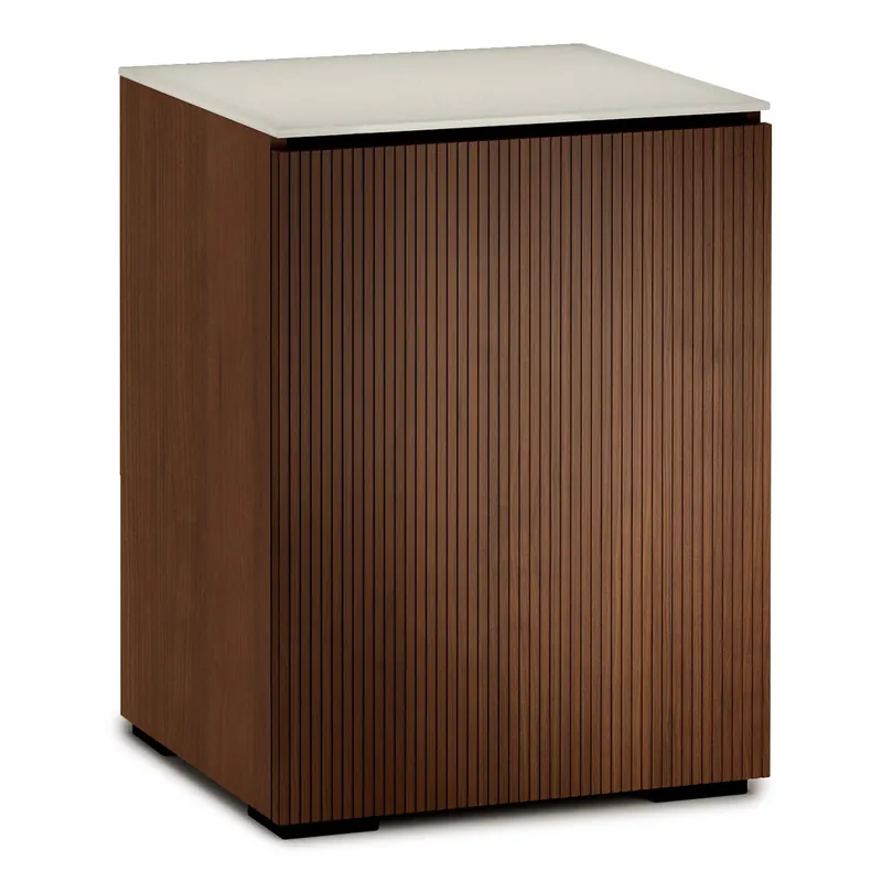 Latest Salamander Designs Chameleon Collection Manhattan 317 AV Cabinet (Medium Walnut Doors and Sides, Matte Taupe Glass Top)