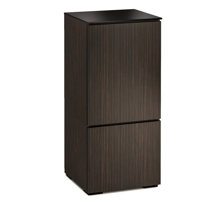 Best Seller Salamander Designs Chameleon Collection Manhattan 617 AV Cabinet (Maro Ebony Doors and Sides, Black Glass Top)