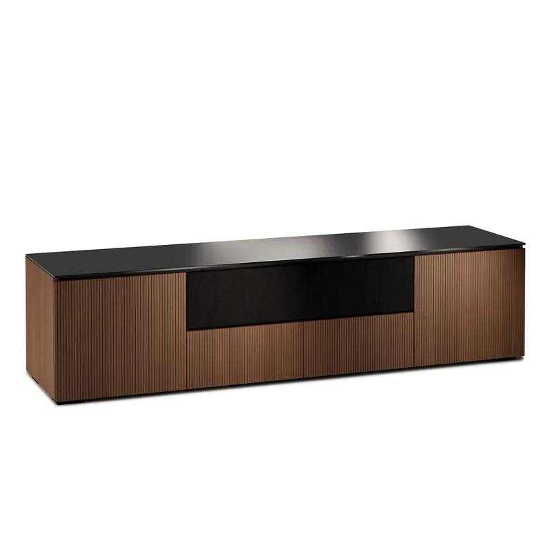 Salamander Designs Chameleon Collection Manhattan 245 Quad Speaker Integrated AV Cabinet (Medium Walnut Doors and Sides, Black Glass Top) Best Choice