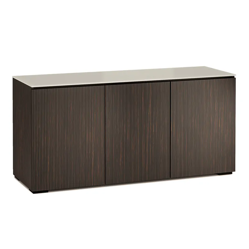Popular Salamander Designs Chameleon Collection Manhattan 337 Triple AV Cabinet (Maro Ebony Doors and Sides, Matte Taupe Glass Top)