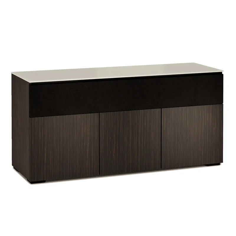 Salamander Designs Chameleon Collection Manhattan 339 Triple Speaker Integrated AV Cabinet (Maro Ebony Doors and Sides, Matte Taupe Glass Top) Editor’s Pick