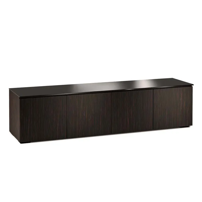 Salamander Designs Chameleon Collection Manhattan 247 Quad AV Cabinet (Maro Ebony Doors and Sides, Black Glass Top) Handmade