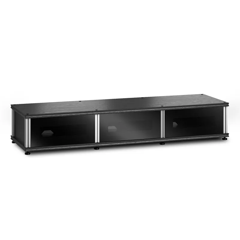 Deal Salamander Designs Synergy Model 133 Triple AV Cabinet (Black Oak with Aluminum Posts)