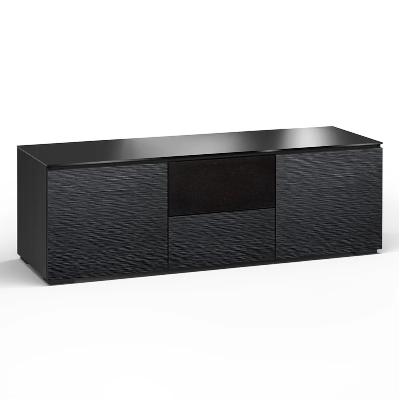 Best Price Salamander Designs Chameleon Collection Chicago 236 Triple Speaker Integrated Cabinet (Textured Black Oak with Black Glass Top)