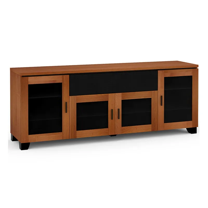 While Supplies Last Salamander Designs Chameleon Collection Elba 345 Quad Speaker Integrated Cabinet (Wide Framed American Cherry Doors with Smoked Glass Inserts)