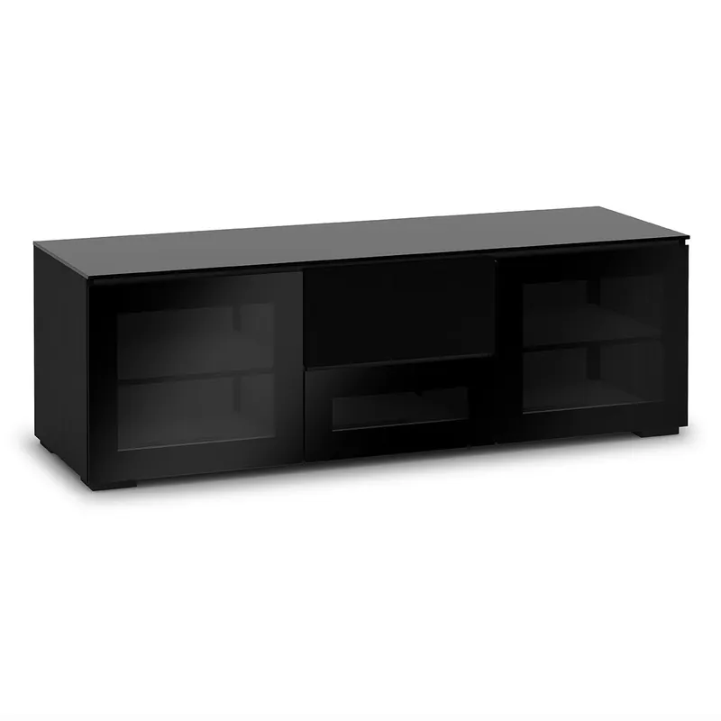 New Arrival Salamander Designs Chameleon Collection Oslo 236 Triple Speaker Integrated Cabinet (Black Oak with Smoked Glass Doors & Black Glass Top)