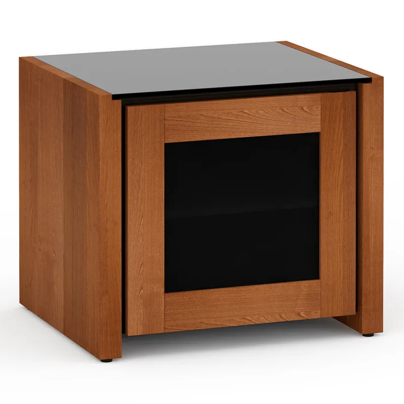 Salamander Designs Chameleon Collection Corsica 217 AV Cabinet (Thick Cherry with Black Glass Top) Wholesale