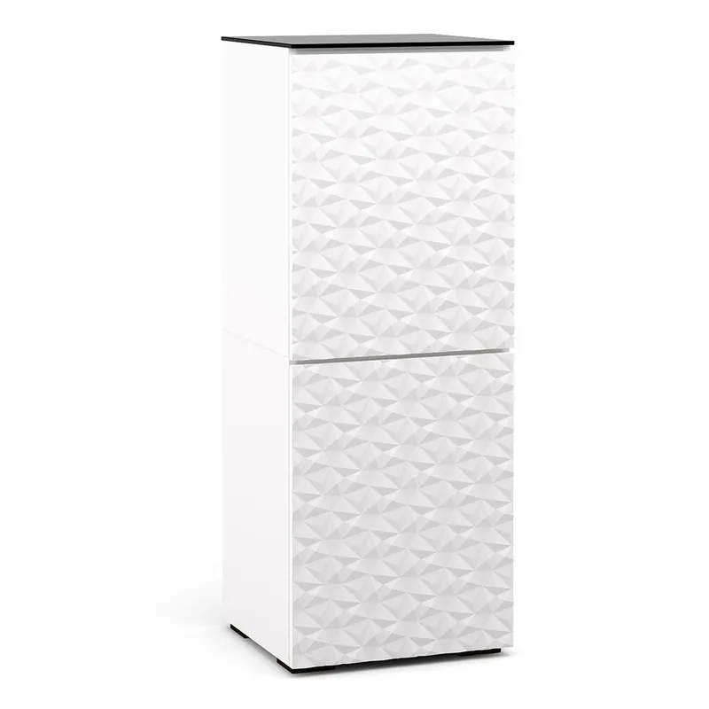 In Demand Salamander Designs Chameleon Collection Milan 617 Single AV Cabinet (Geometric White with Black Glass Top)