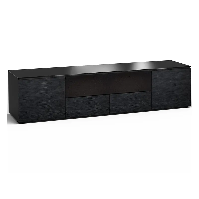 Salamander Designs Chameleon Collection Chicago 245 Quad Speaker Integrated Cabinet (Textured Black Oak with Black Glass Top) Holiday Sale