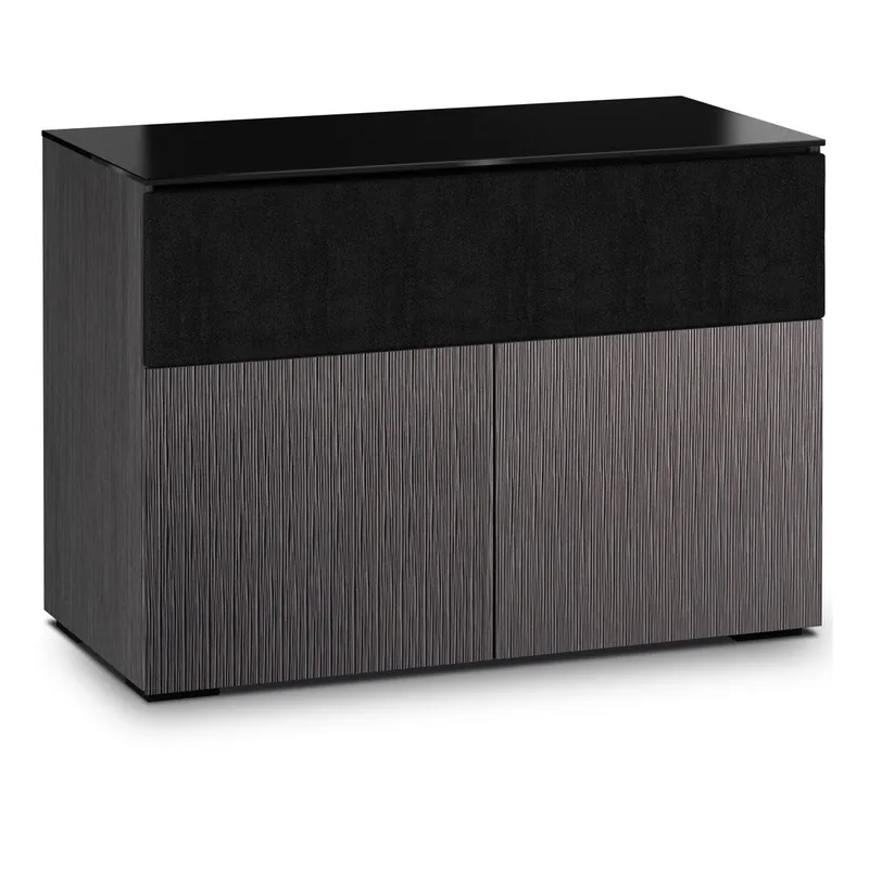Hot Picks Salamander Designs Chameleon Collection Seattle 329 Twin Speaker Integrated Cabinet (Gray Oak with Black Glass)