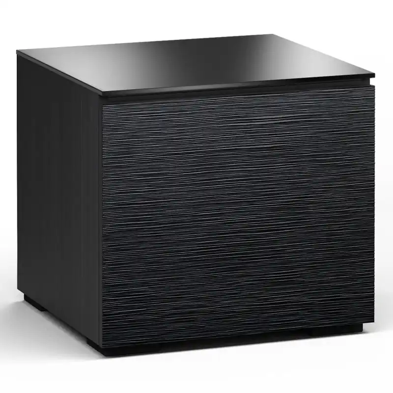 Free Delivery Salamander Designs Chameleon Collection Chicago 217 AV Cabinet (Textured Black Oak with Black Glass Top)
