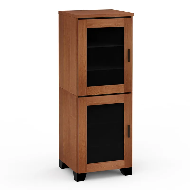 Warranty Included Salamander Designs Chameleon Collection Elba 617 Single AV Cabinet (Wide Framed American Cherry Doors with Smoked Glass Inserts)