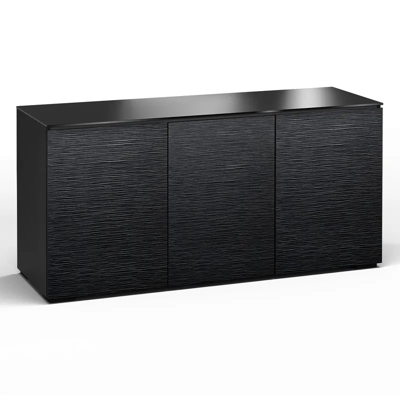 Salamander Designs Chameleon Collection Chicago 337 Triple AV Cabinet (Textured Black Oak with Black Glass Top) Save Now