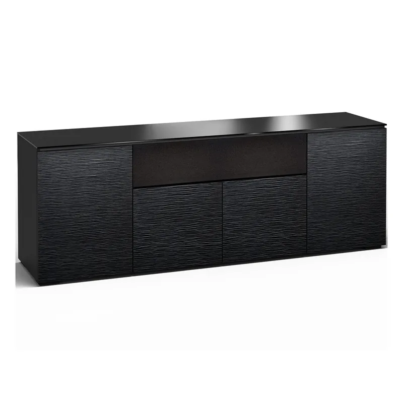 Salamander Designs Chameleon Collection Chicago 345 Quad Speaker Integrated Cabinet (Textured Black Oak with Black Glass Top) Must Have