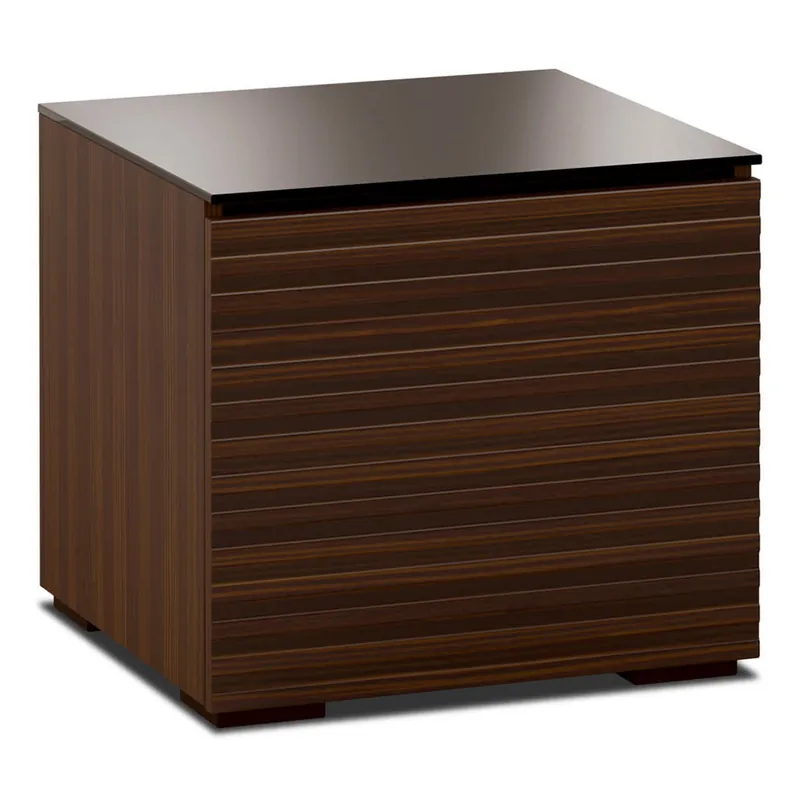 Limited Offer Salamander Designs Chameleon Collection Zurich 217 AV Cabinet (Horizontal Wood Pattern with Black Glass Top)