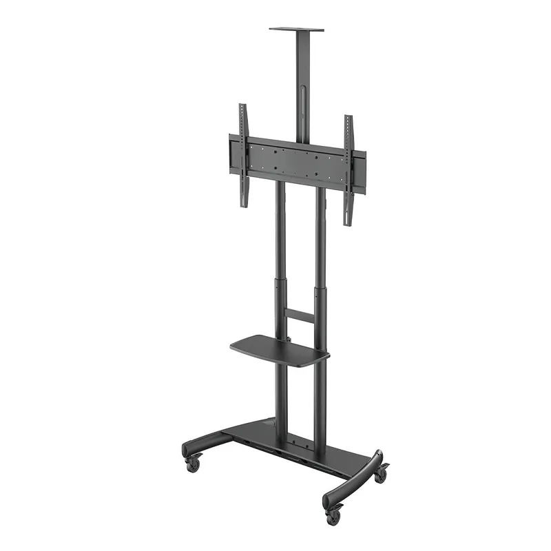 Big Sale Kanto MTM86PL Height-Adjustable Rolling TV Stand for 55" - 86" TVs with Device Tray and Webcam Shelf