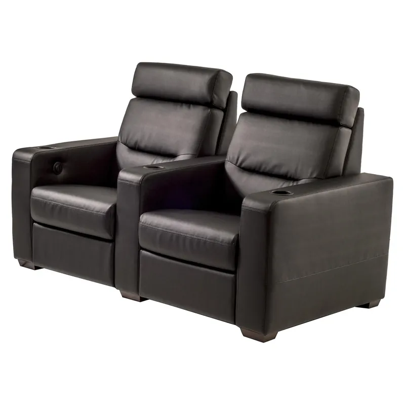 Salamander Designs TC3 AV Basics 2-Seat Straight Motorized Recliner Home Theater Seating (Black Bonded Leather) Factory Price