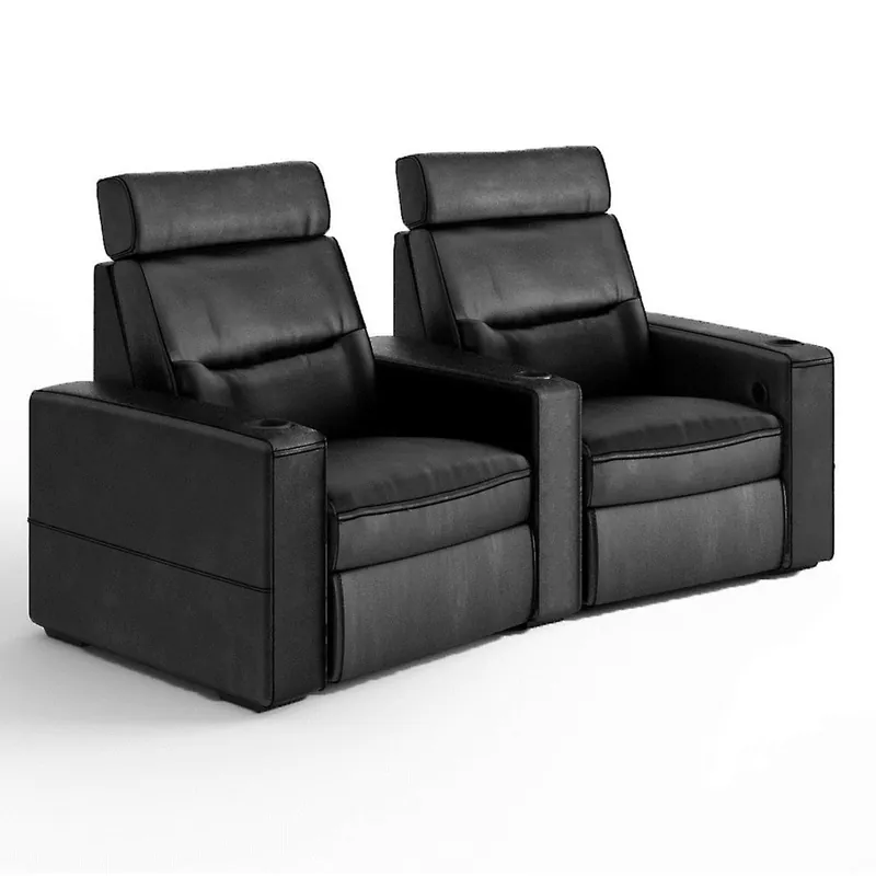 Best Seller Salamander Designs TC3 AV Basics 2-Seat Wedge Motorized Recliner Home Theater Seating (Black Bonded Leather)