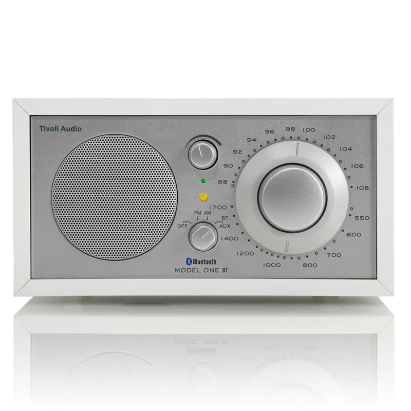 Luxury Tivoli Audio Model One Bluetooth AM/FM Radio & Speaker (White/Silver)