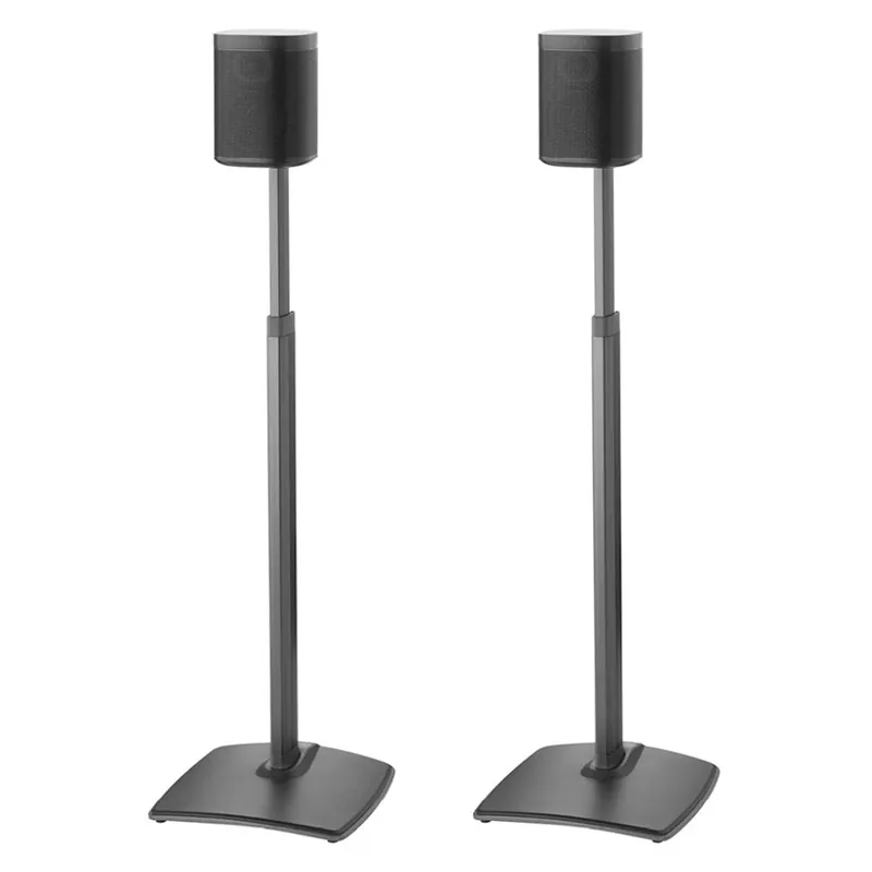 Free Delivery Sanus WSSA2 Height-Adjustable Wireless Speaker Stands for Sonos ONE, PLAY:1, and PLAY:3 - Pair (Black)