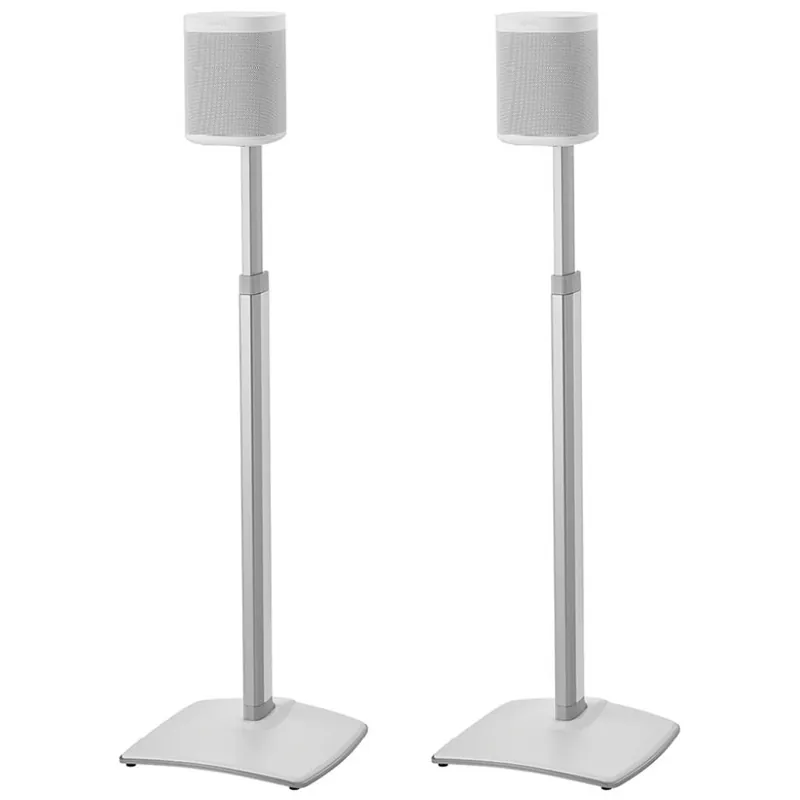 Money Back Guarantee Sanus WSSA2 Height-Adjustable Wireless Speaker Stands for Sonos ONE, PLAY:1, and PLAY:3 - Pair (White)