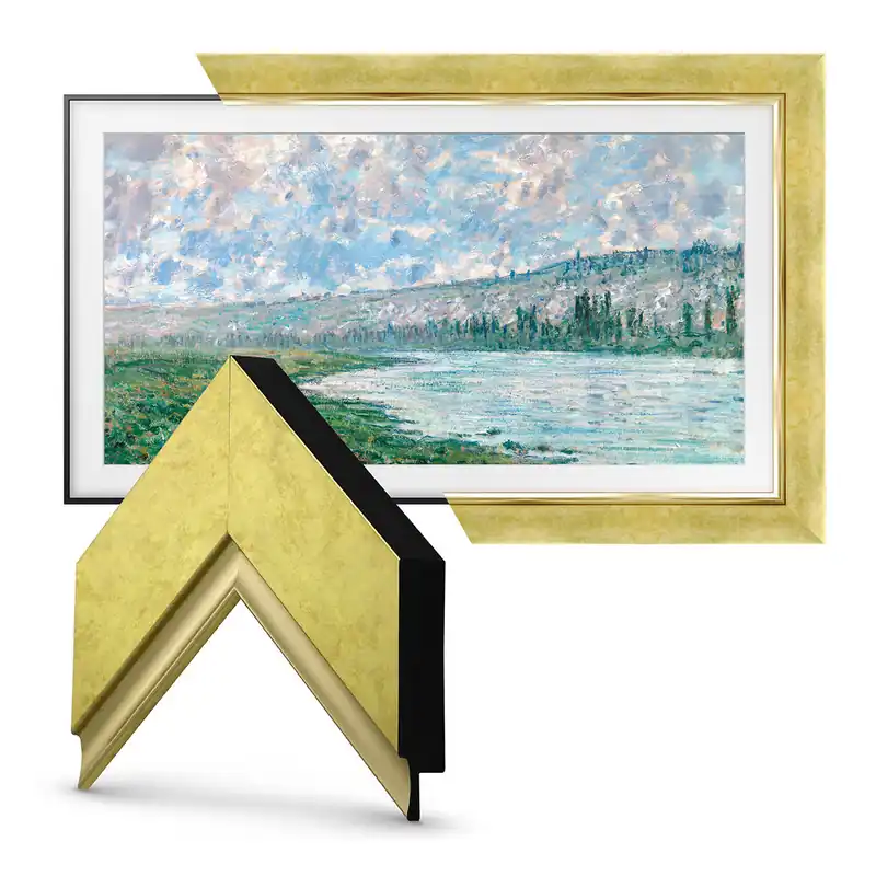 Best Choice Deco TV Frames 50" Frame for Samsung The Frame TV 2021-2024 (Contemporary Gold)