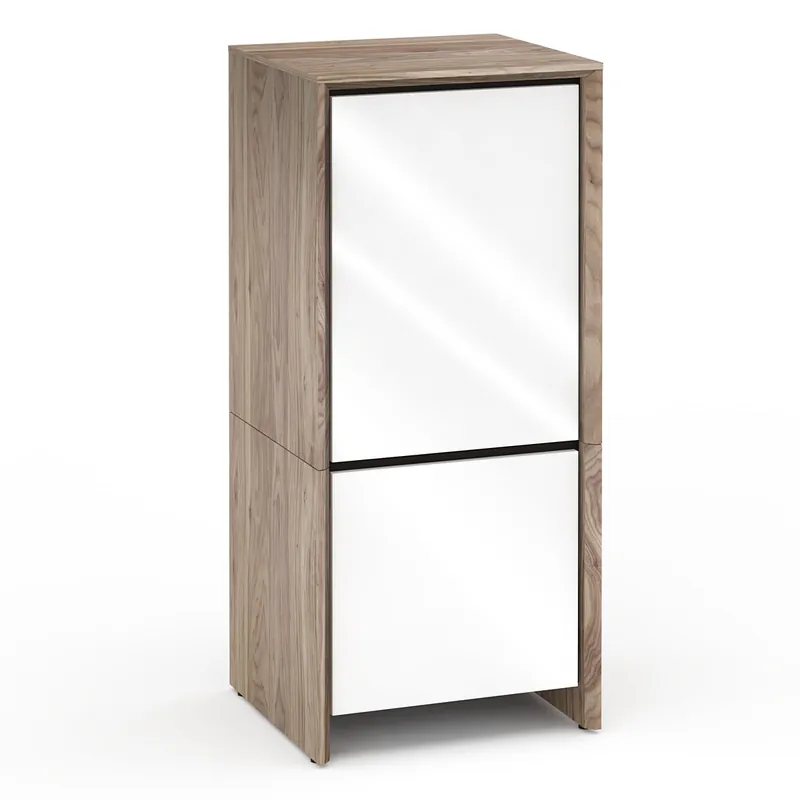 Money Back Guarantee Salamander Designs Chameleon Collection Barcelona 517 Single Rack Mount AV Cabinet (Natural Walnut with Gloss White Doors)