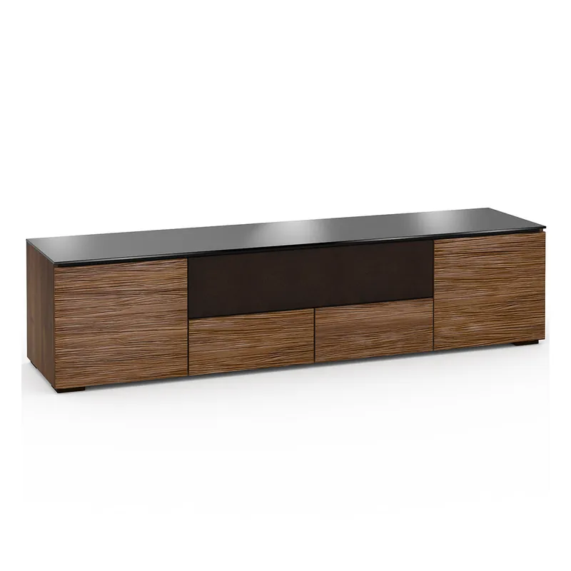 Instant Buy Salamander Designs Chameleon Collection Denver 245 Quad Speaker Integrated Cabinet (Deep Textured Medium Walnut with Black Glass Top)