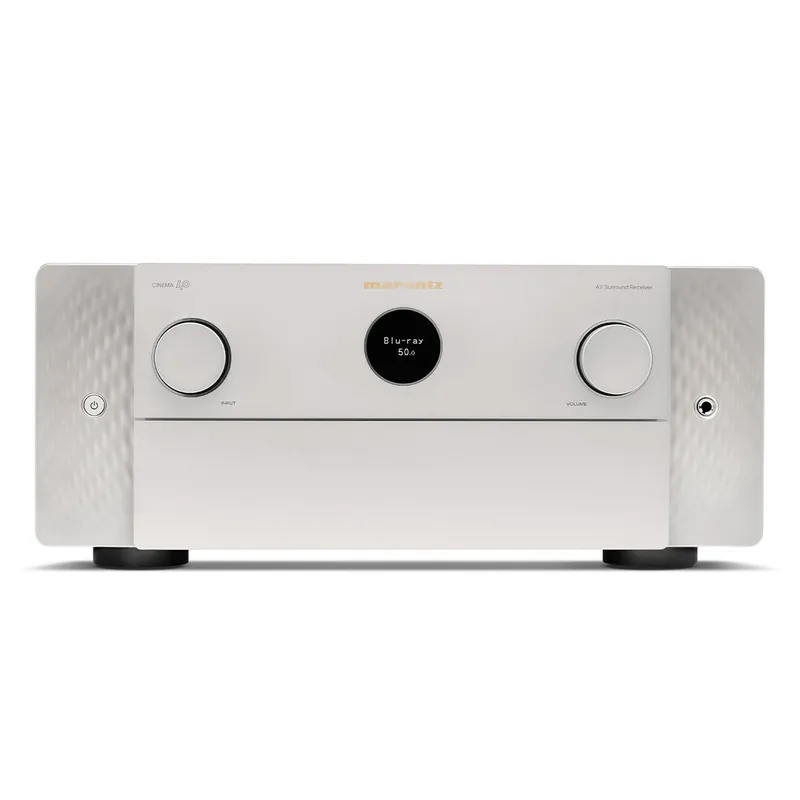 Grab Now Marantz Cinema 40 9.4 Channel 8K Ultra HD Home Theater Receiver with Dolby Atmos/DTS:X & HEOS Built-In Streaming (Silver/Gold)