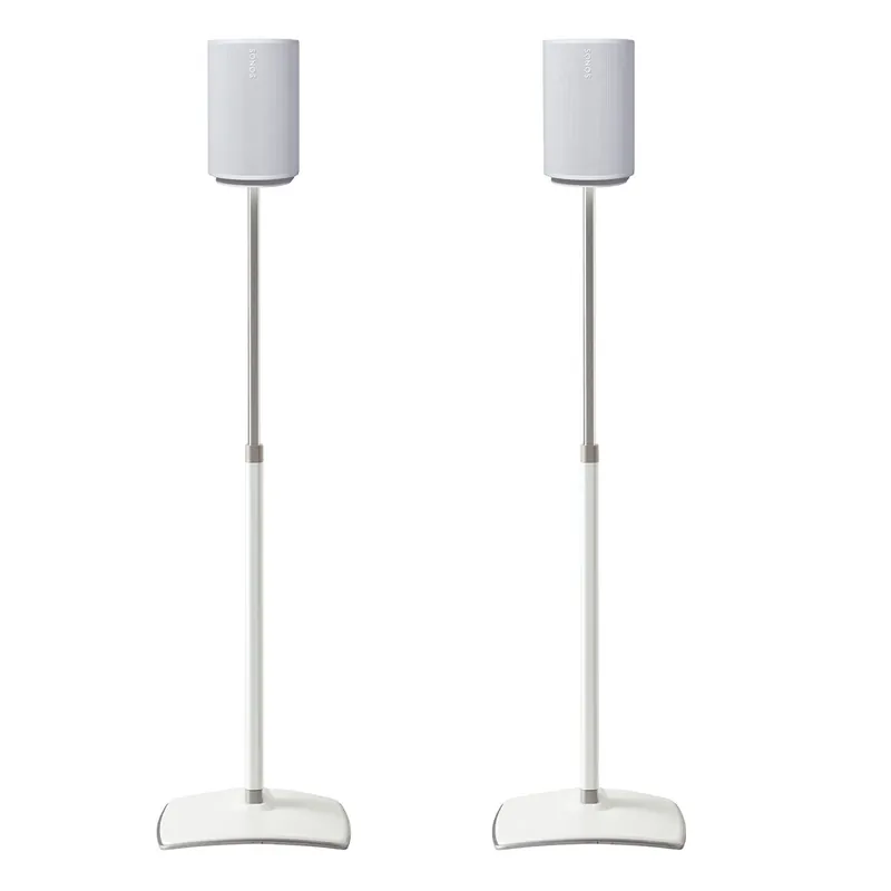 Modern Sanus Height-Adjustable Speaker Stands for Sonos Era 100 - Pair (White)