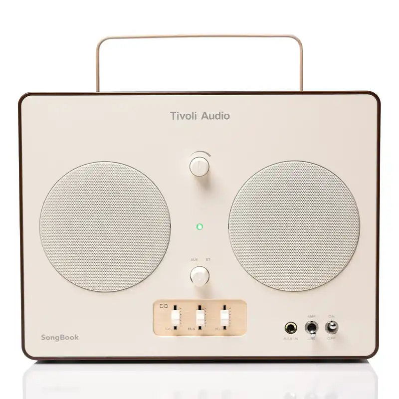 Modern Tivoli Audio Songbook Bluetooth Speaker with Built-In Pre-Amp and Carrying Handle (Cream/Brown)